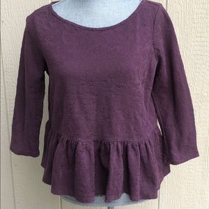 Free People Jaquard Top Ruffle detail SZ S